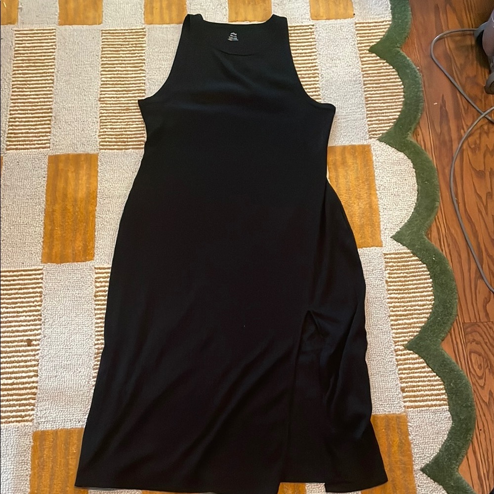 Aerie Black Cutout Back Sheath Midi Dress